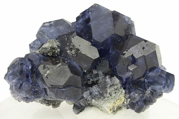 Purple Cube-Dodecahedron Fluorite Crystal with Quartz - China #257592